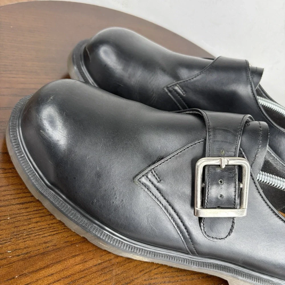 Dr. Martens The Original Shoes Men's 9 Black Leather Monk Steel Toes Work Buckle